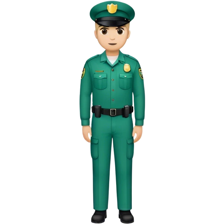 Chill guy in correctional officer green uniform. Full body emoji