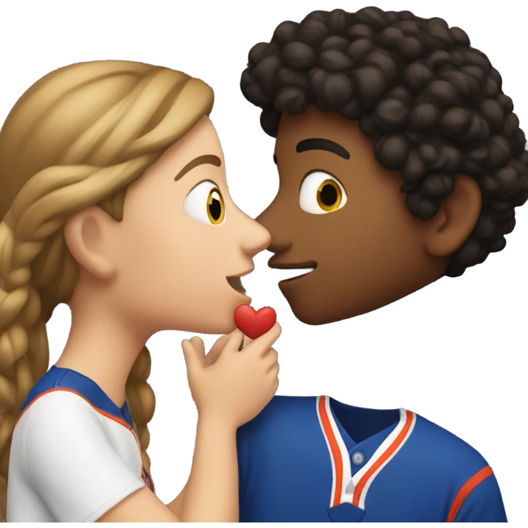 Bo Bichette kissing a brunette girl emoji