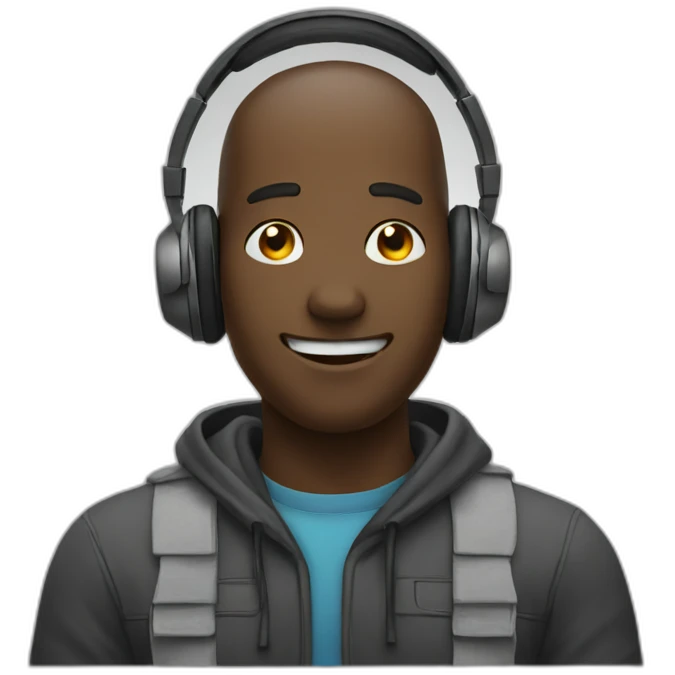 relieved, wearing headphones emoji