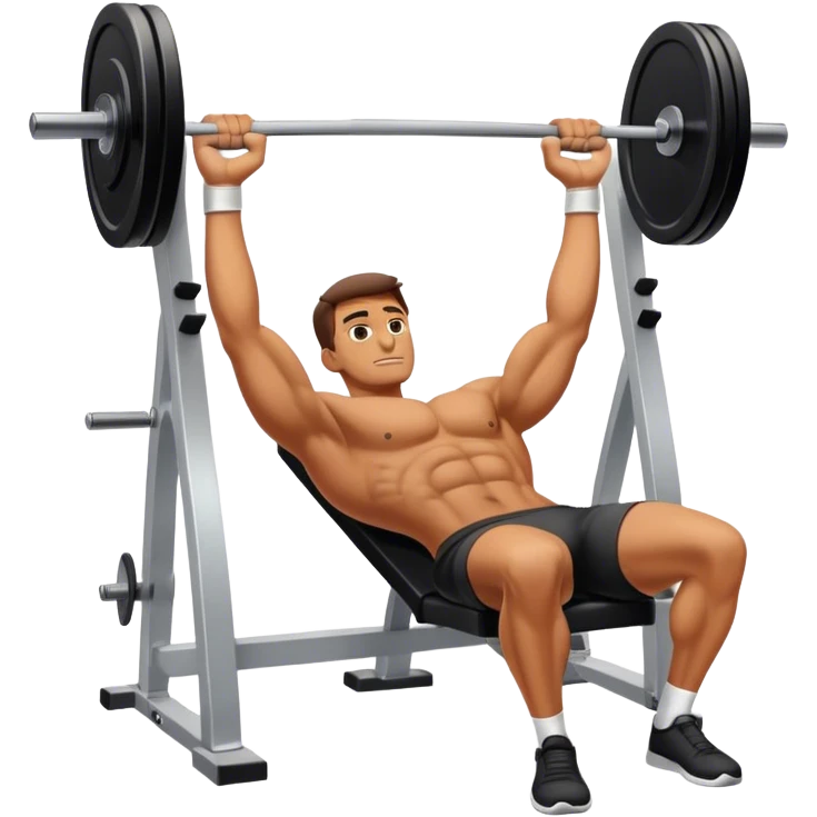 A guy doing flat-benchpress emoji