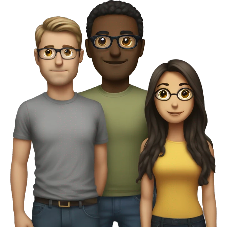 tall brunnete with glasses guy emoji
