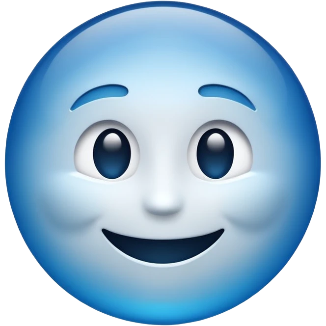 Minimalistic futuristic emoji, clean flat design, smooth vector shapes, soft gradient lighting, high contrast, centered composition, simple geometry, glossy acrylic or glass style, no texture, no shadows, modern UI icon,
 emoji