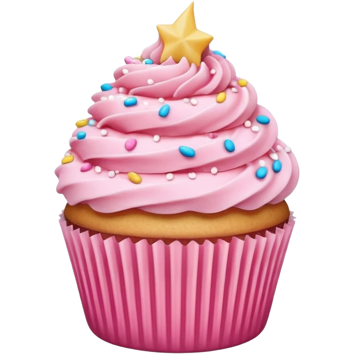 Cupcake with pink icing emoji