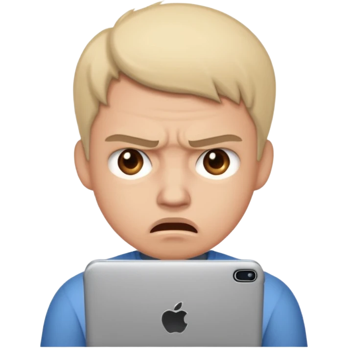 Annoyed person not able to use technology emoji