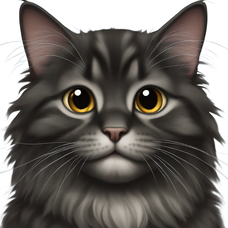 Fat black Maine coon kitten  emoji