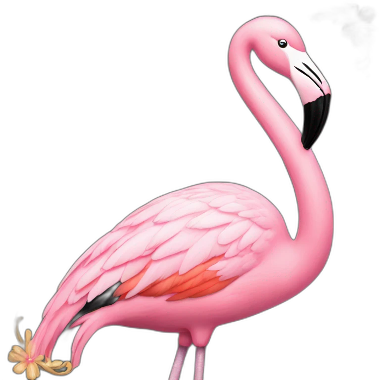 Pink flamingo in jewelry emoji