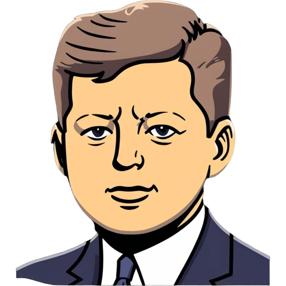 John F. Kennedy presidential portrait emoji