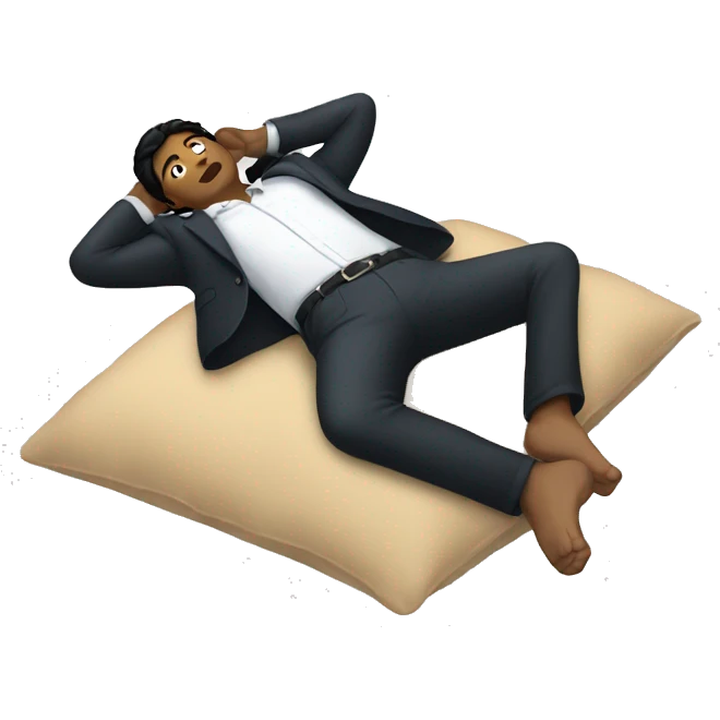 man lying on the ground black hair emoji