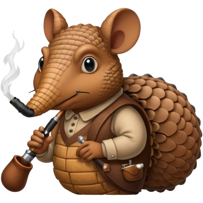 Armadillo smoking a pipe emoji