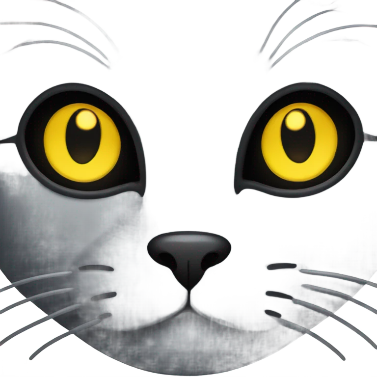 black cat with yelllow eyes  emoji