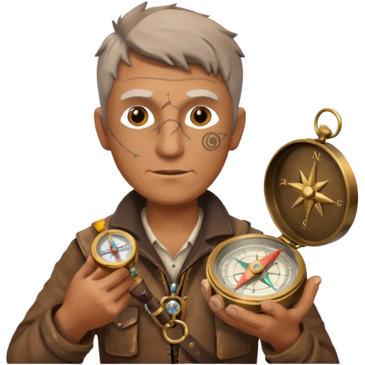 Ancient  man  with compass emoji