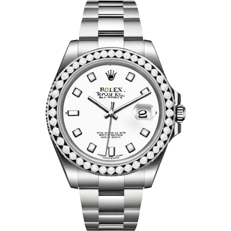 white  rolex  with diamonds emoji emoji