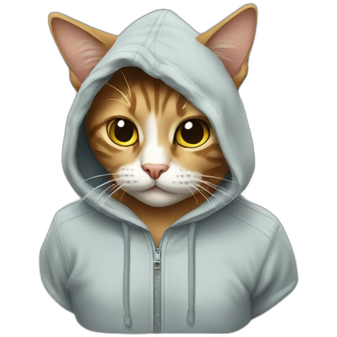Cat wearing hoodie  emoji