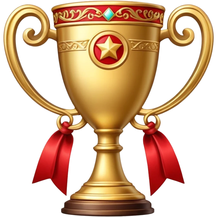 championship trophy cup with red details emoji