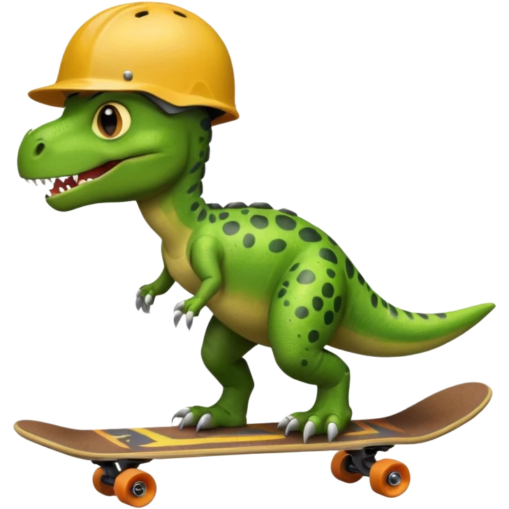 Dinosaur on a skateboard emoji