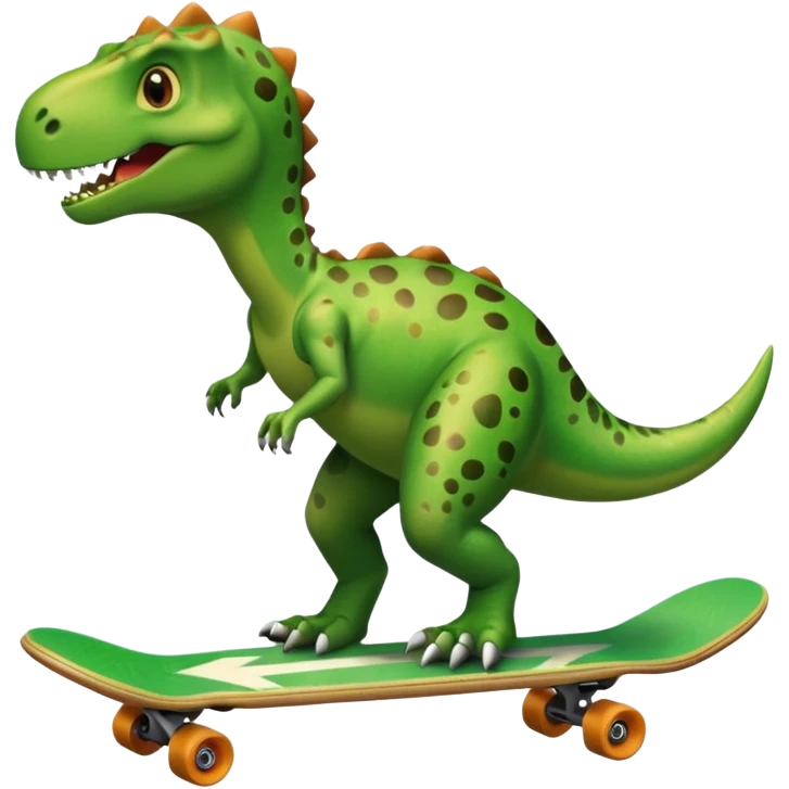 Dinosaur on a skateboard emoji