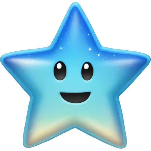 a blue shinning star with 4 legs emoji