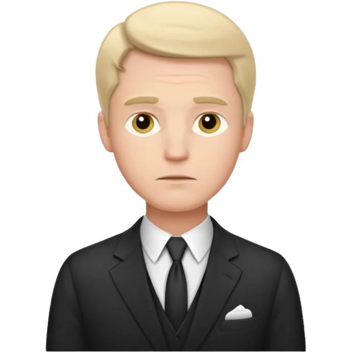 white man in formal suit in thought emoji