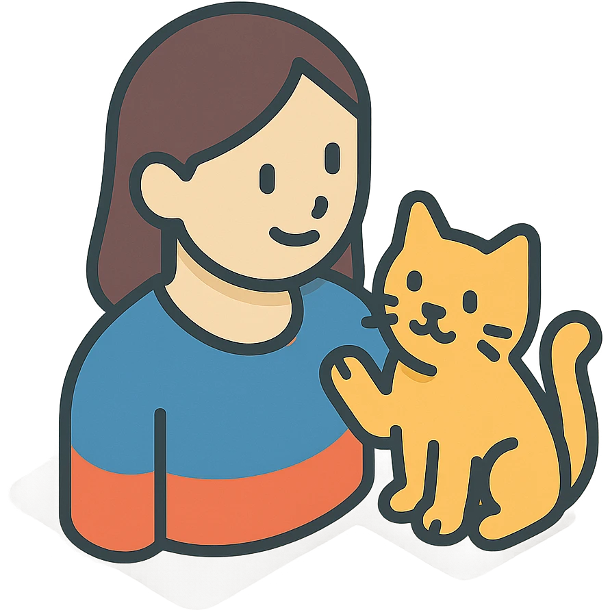 женщина с кошкой - кошка машет лапой emoji
