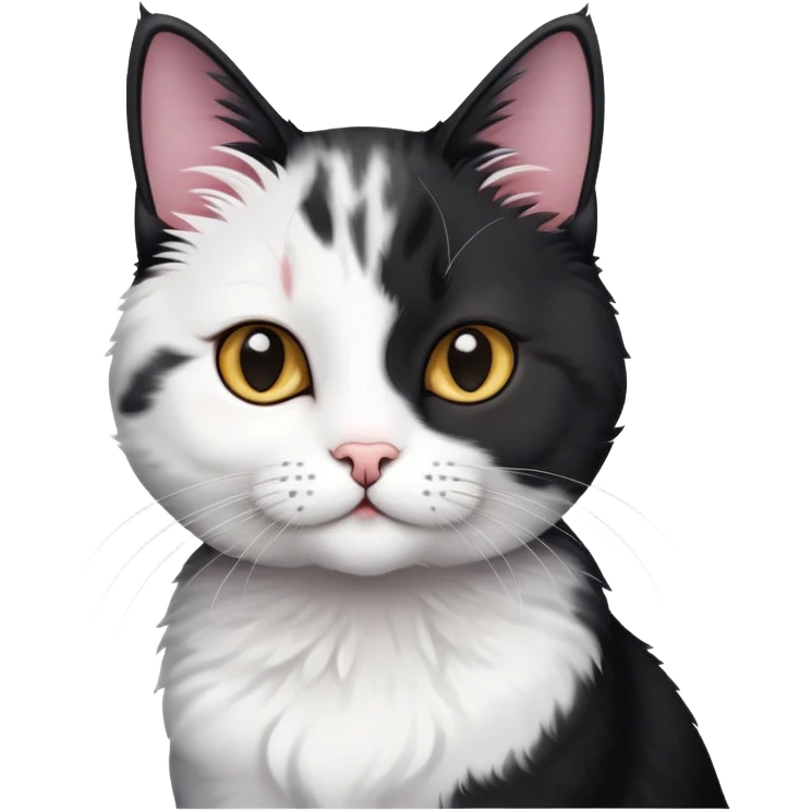 Lovely cat black withe shorthair emoji