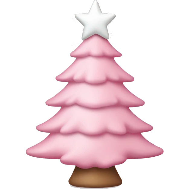 baby pink christmas tree with white star emoji