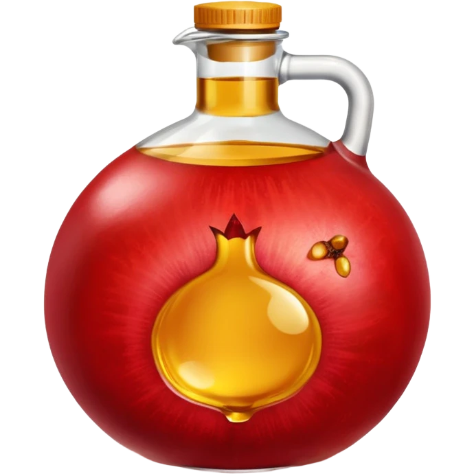 Pomegranate with a 20 liter open top 
container full of used cooking oil emoji