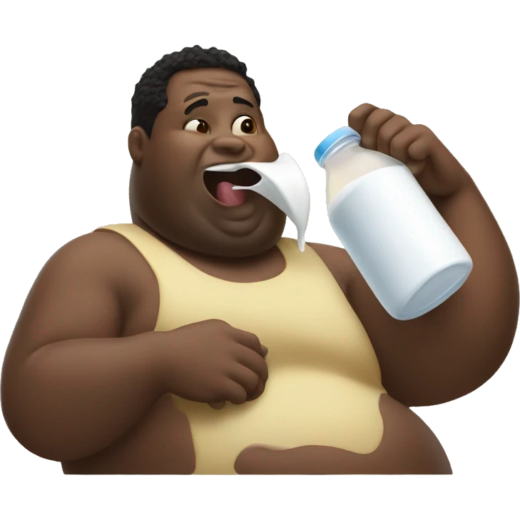 Fat black guy chugging milk emoji