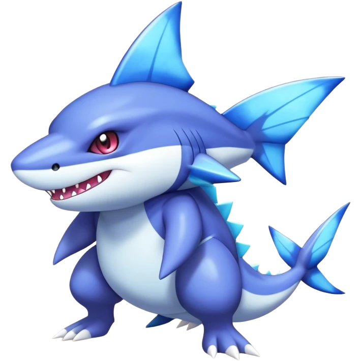 Shiny Dark Sharpedo-Haunter-Nidorino-fusion-hybrid full body emoji
