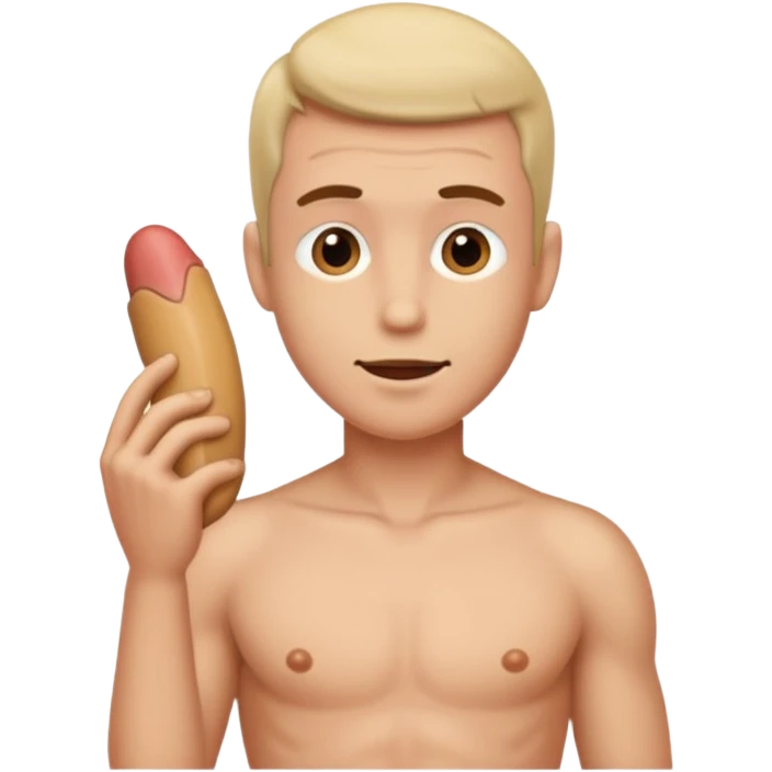 Nude man with 8 inch penis emoji