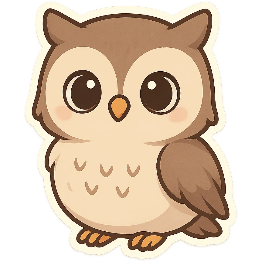 一只可爱的猫头鹰 emoji