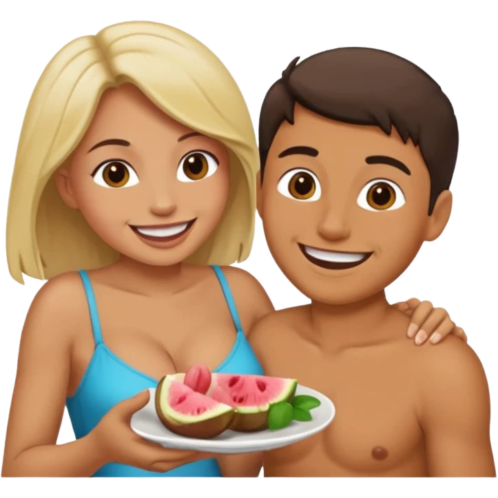 Guy eating a girls pussy out and she has her boobs out emoji emoji