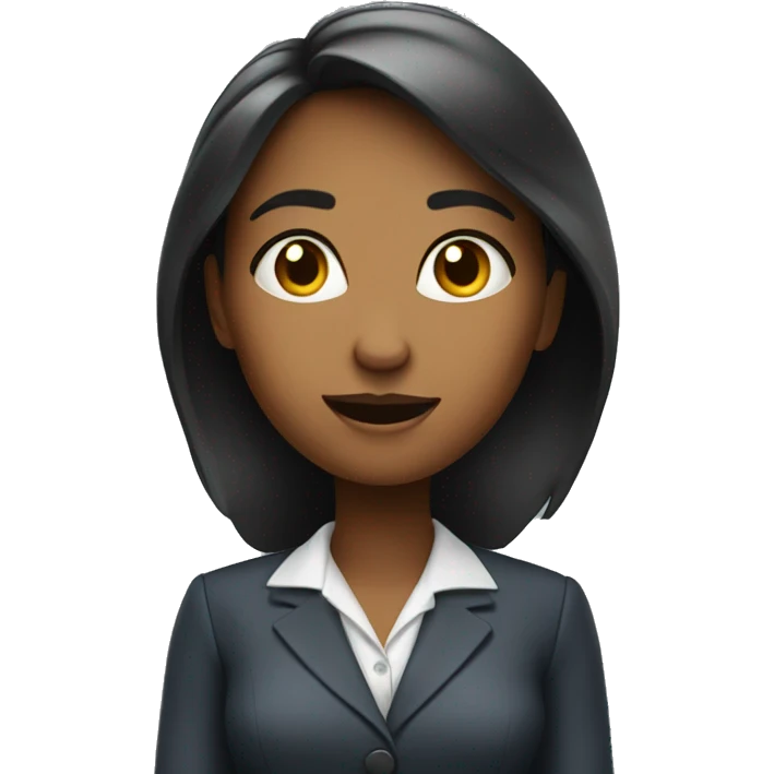 a business woman girl with curious expession emoji