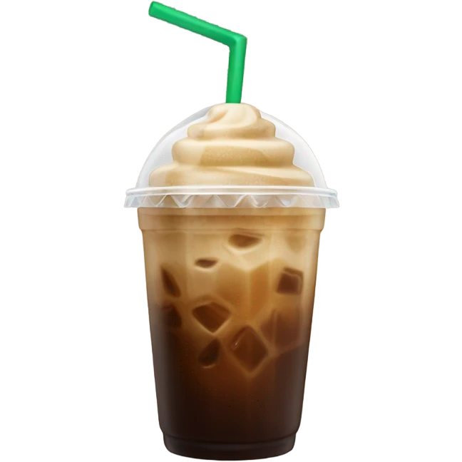Starbuck ice coffee with ice cubes emoji