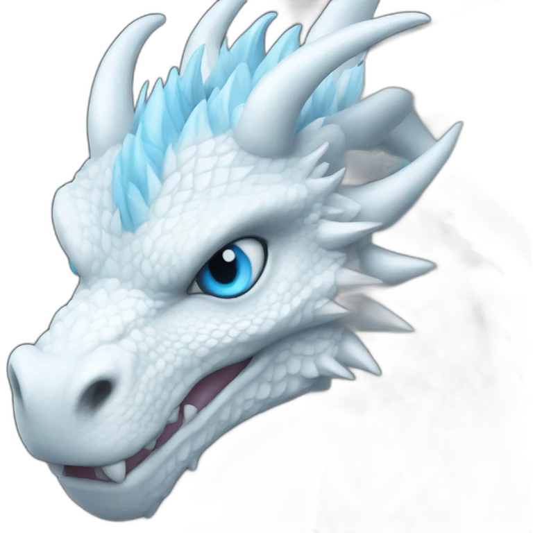 White Dragon with a Blue eyes full body emoji