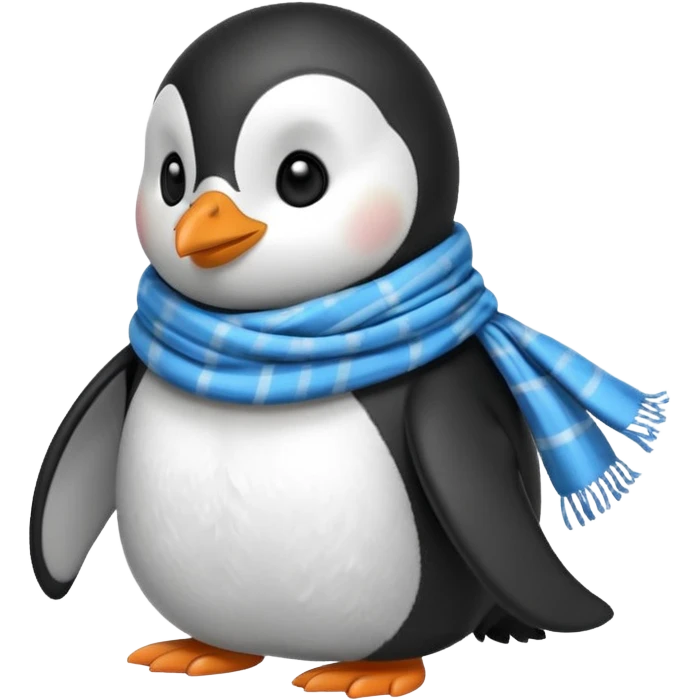penguin with blue scarf  emoji