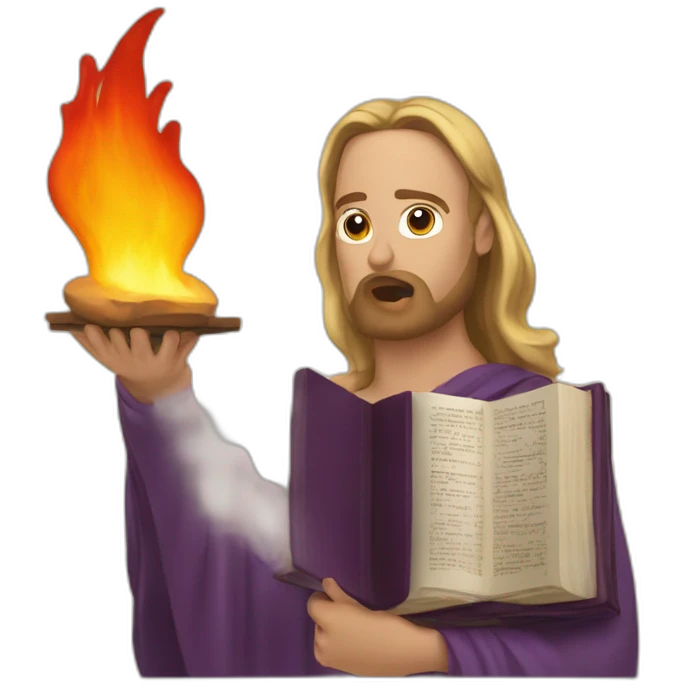 The Bible on fire emoji