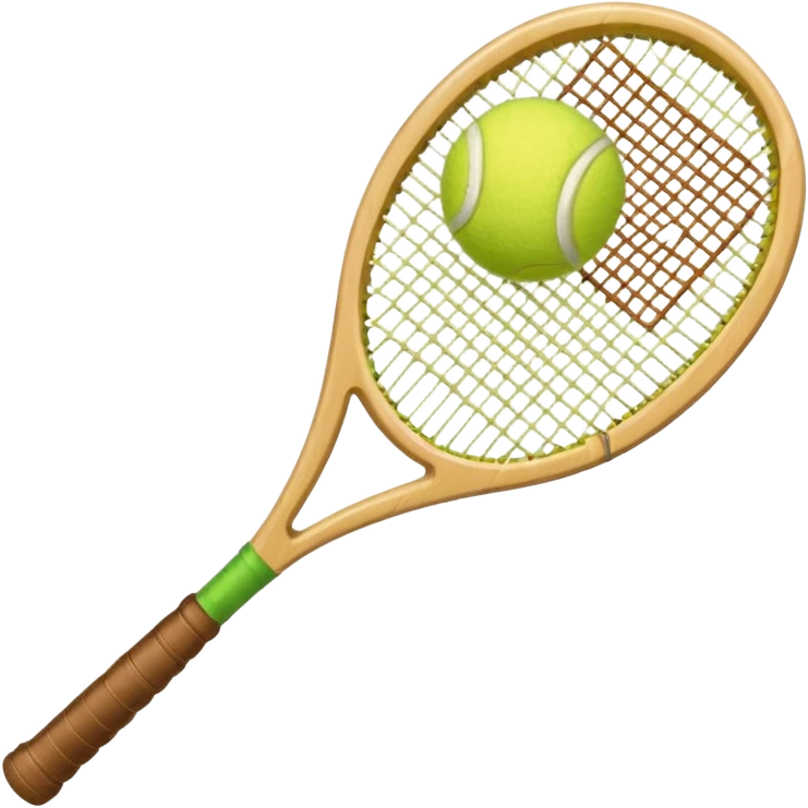 Tennis racket with a green tennis ball emoji