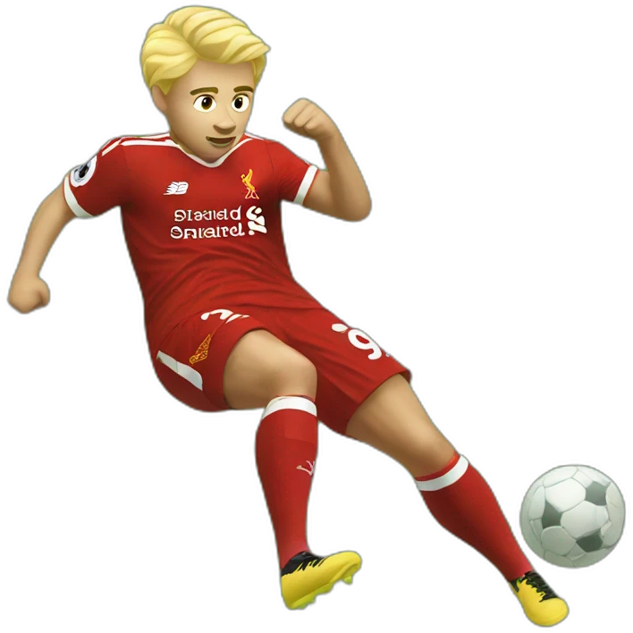 blonde liverpool player kicking emoji