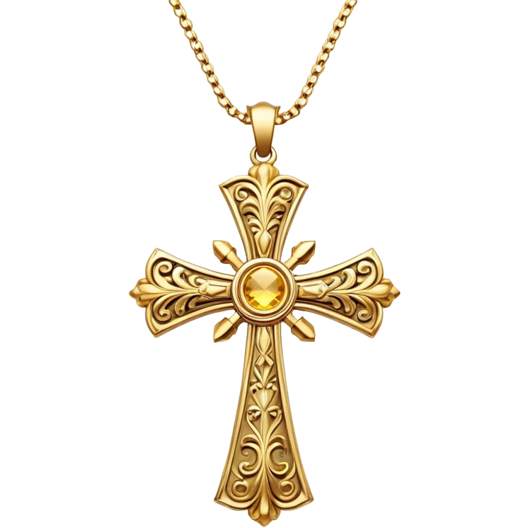 Gold cross necklace emoji