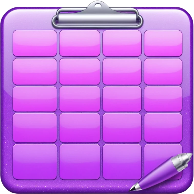 Glitter Purple and Cian spreadsheet paper list emoji