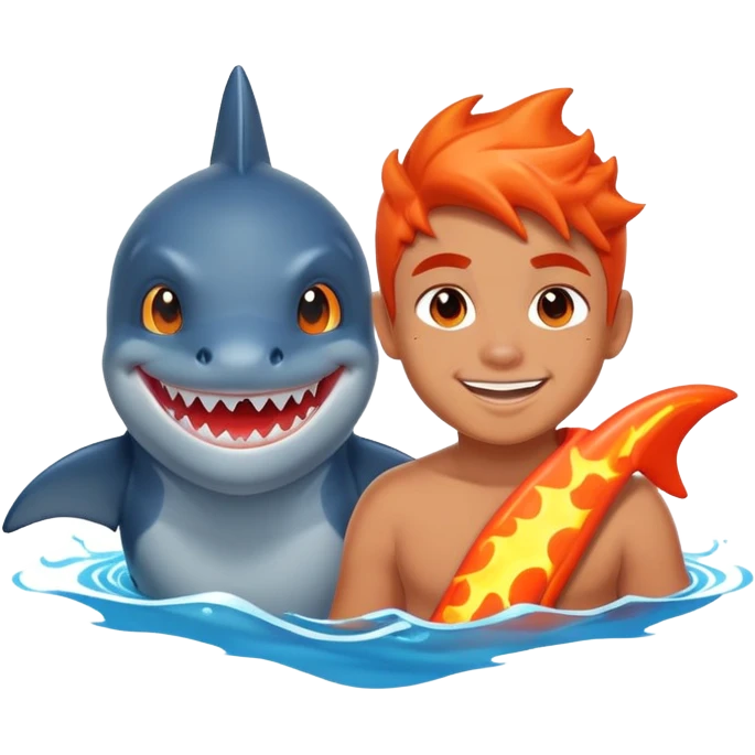 Shark boy lava girl emoji