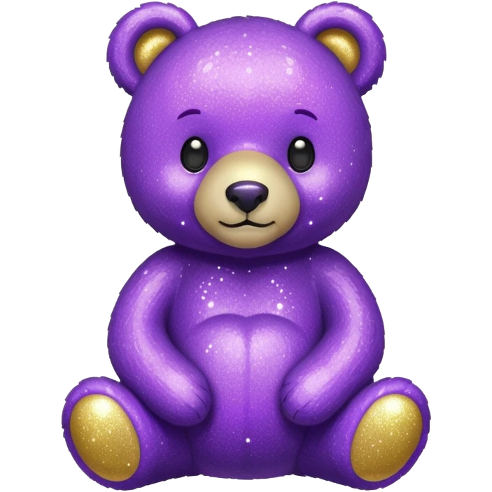 glitter purple ursinho emoji