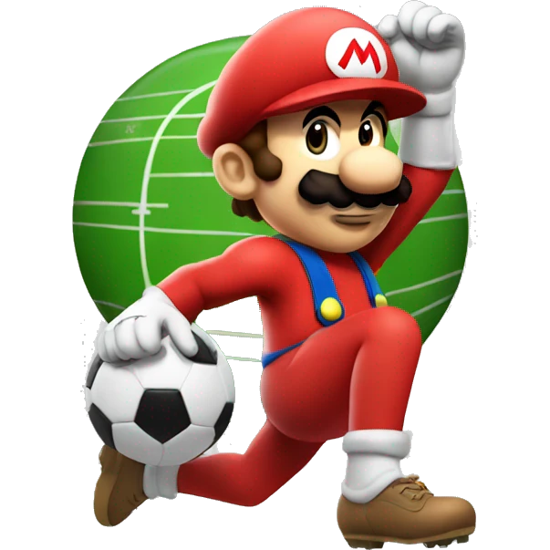 Mario playing football emoji