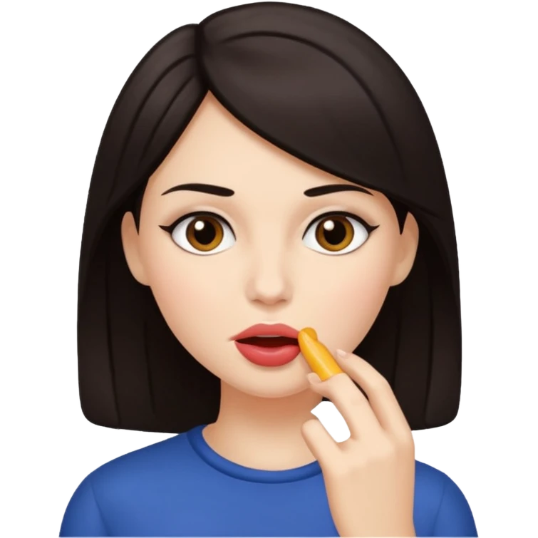 A woman with a big breast and ass. Sucking  a BBC  emoji