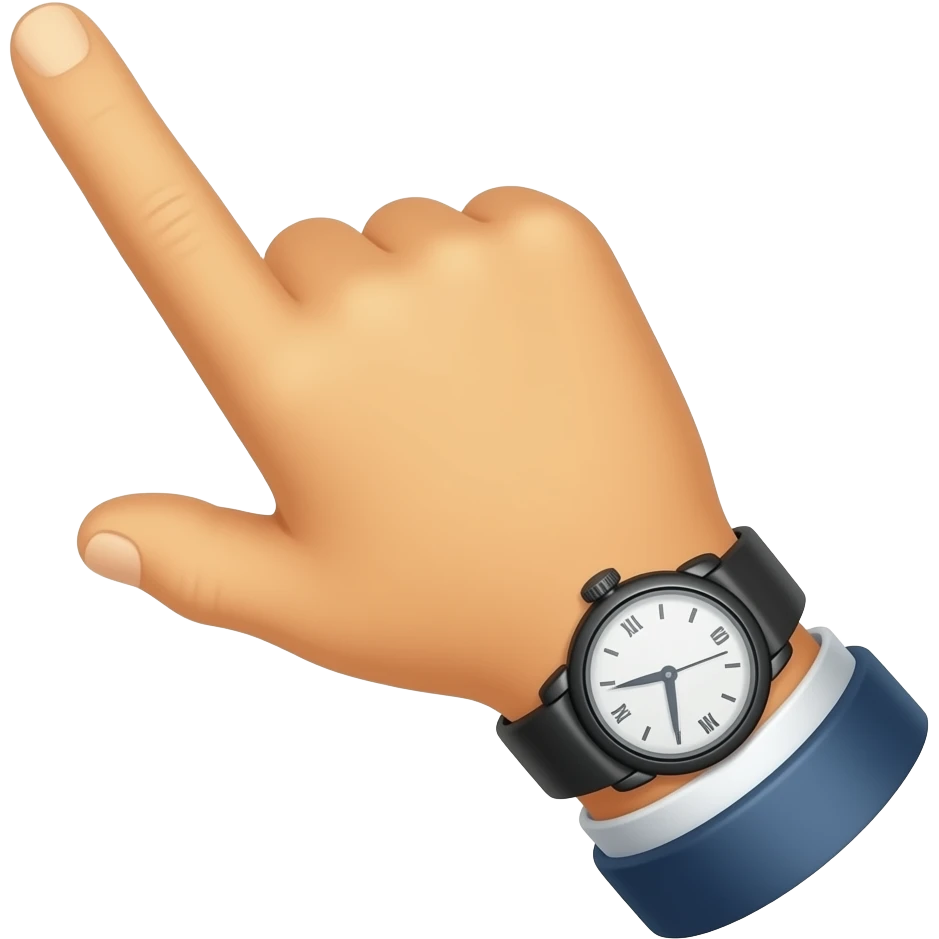 Mano con reloj,señalando arriba emoji