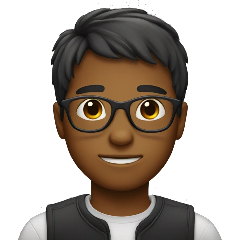 boy with glasses and bangs emoji