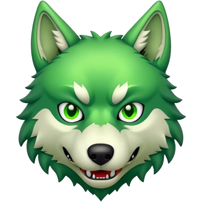 Scary Green Wolf emoji