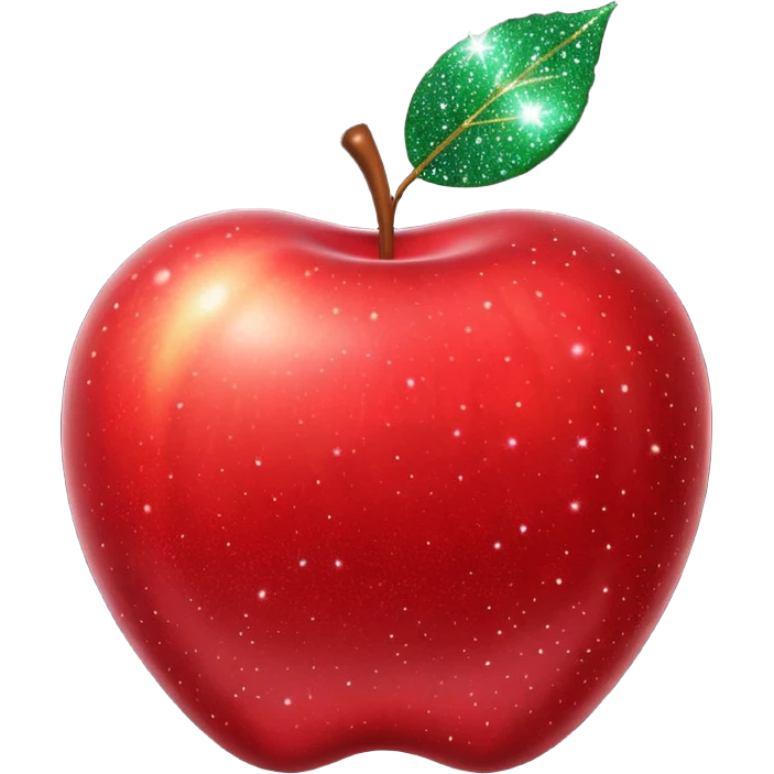 red glitter apple emoji