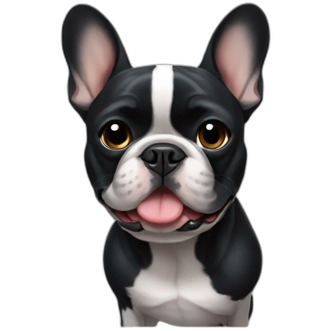 black french bulldog champion emoji