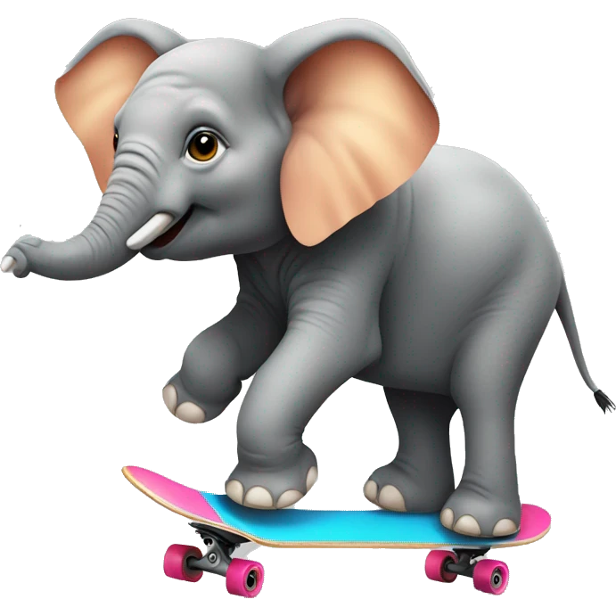 Elephant in a skateboard  emoji